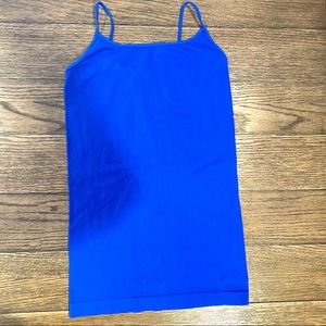 Royal blue stretch tank with spaghetti straps.  One size fits all